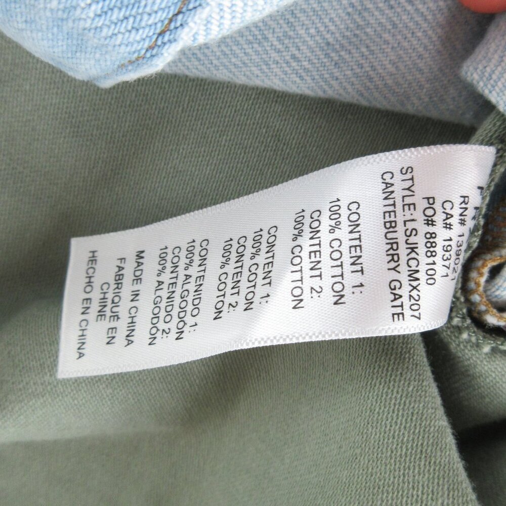 Frame Le Mixed Media Shirt Jacket Size S Cargo Denim Blue Green - Picture 5 of 11